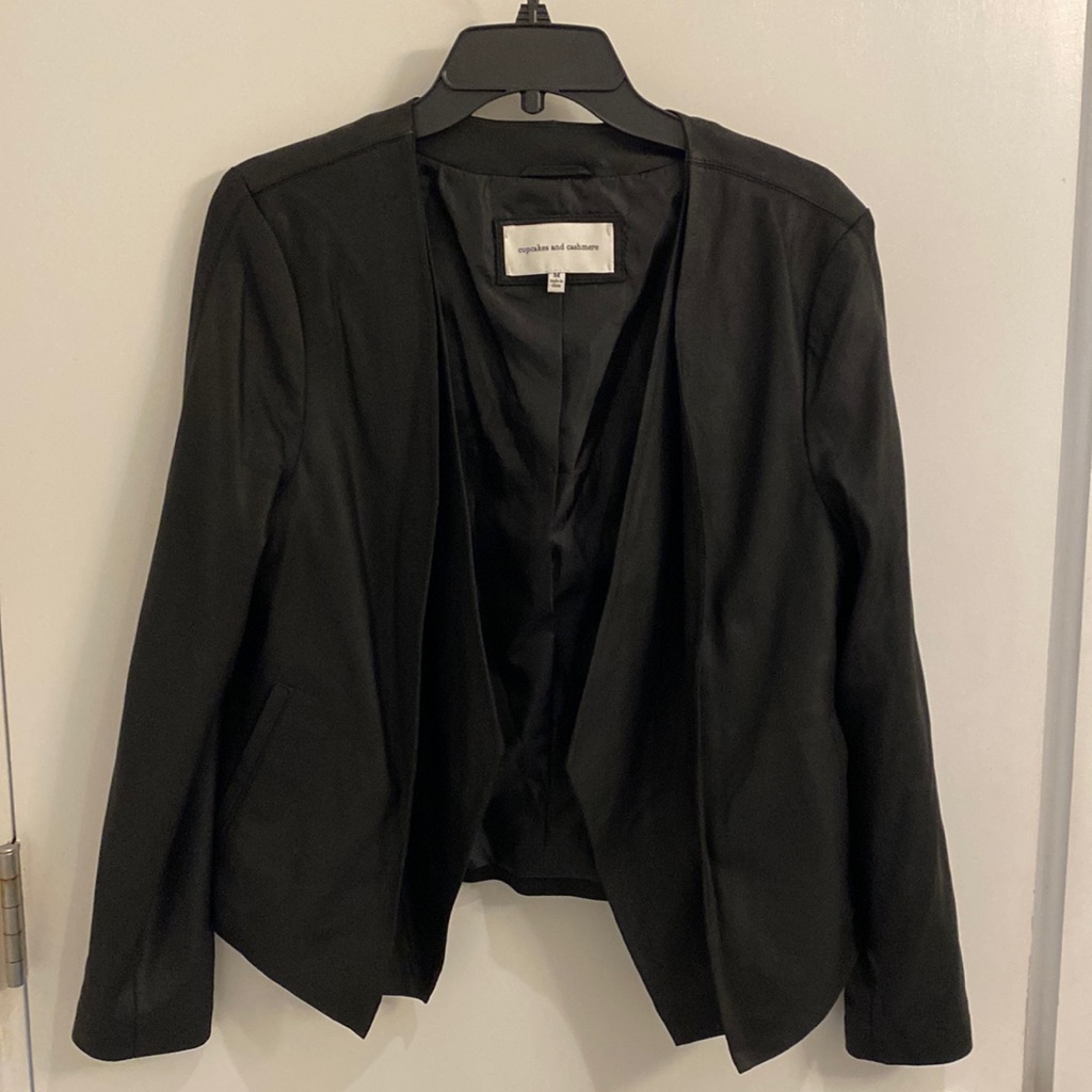 Cupcakes And Cashmere Black Leather Jacket Medium